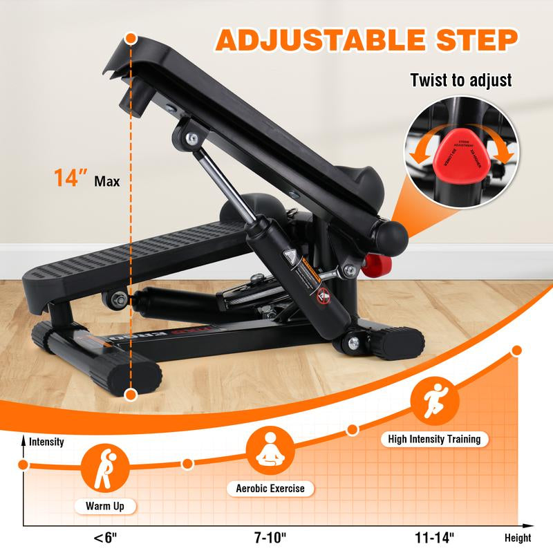 Hxd-Ergo-Stepper for Exercise-Mini Stepper with 300LBS Load Capacity at Home and Office Use Gym Full Body Workout for Tighten Belly Lose Weight Ifirming Legs Slimmer Arms Lift Buttocks