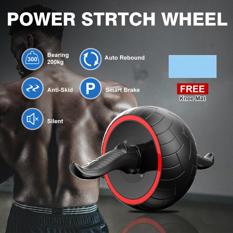 Ab Roller Automatic Rebound Roller Wheel for Abdominal Strength Core Training Gym Home Exercise Workout Fitness