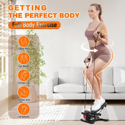 Hxd-Ergo-Stepper for Exercise-Mini Stepper with 300LBS Load Capacity at Home and Office Use Gym Full Body Workout for Tighten Belly Lose Weight Ifirming Legs Slimmer Arms Lift Buttocks