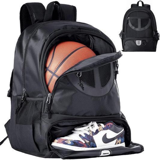 Basketball Bag Backpack for Men Women with Ball & Shoes Compartment 30L Capacity Lightweight Breathable Boys Girls Soccer Ball Bag Backpack Fit Volleyball Football Sports Travel School Gym