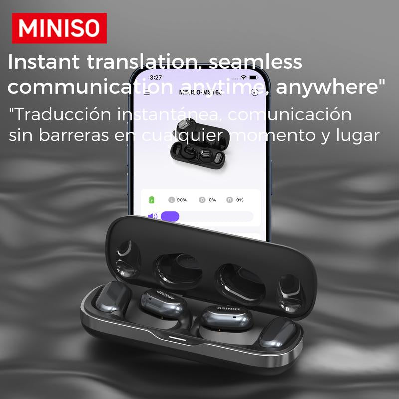 MINISO MS165 Open Wireless Translation Bluetooth Headset for Lifetime Free for Listening to Music and Calling, Real-Time Bluetooth