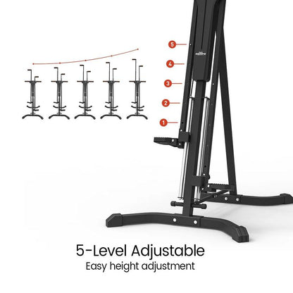 Relife Sports Vertical Climber Exercise Machine Fitness Stair Stepper for Home Cardio Workout with LCD Display 5 Levels Adjustable